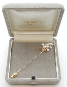 MIKIMOTO☆ミキモトK18 アコヤ本真珠 ラペルピン 約4.25g 9パール☆pearl jewelry ジュエリー ピンブローチ☆E1008819