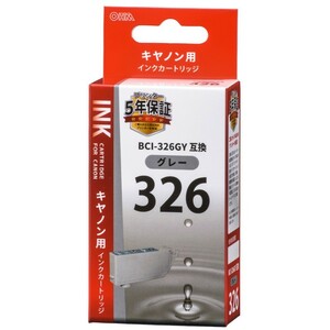 キヤノン互換インク BCI-326GY グレー_INK-C326B-GY 01-4156 オーム電機