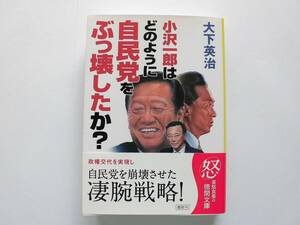 小沢一郎はどのように自民党をぶっ壊したか？　大下英治著 　徳間文庫 　2009年12月15日 　初刷 　文庫本　