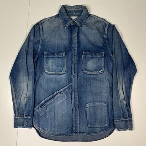 【M】 USED BLUEBLUE Design Denim Shirts ブルーブルー デザイン デニム シャツ 日本製 F1040