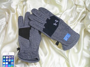 手袋 グローブ♪ UNDER ARMOUR アンダーアーマー ♪防風 防寒 速乾 メンズ レディース Gray Free-Size 4281■郵便送料210円