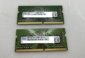 M017【送料無料】ノート用メモリ SK hynix 16GB(8GB×2枚) DDR4 PC4-2666V 中古動作品