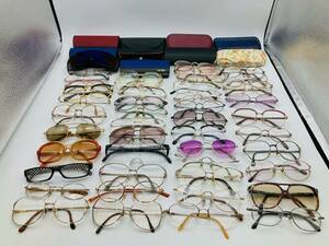 【7410】　★1円スタート　眼鏡 メガネフレーム サングラス　老眼鏡　大量まとめ売り　中古品 　ジャンク