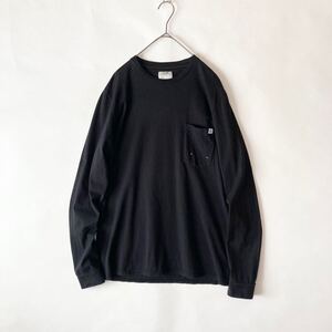 visvim 日本製 ビズビム クルーネック ポケット付き ロングスリーブ Tシャツ ロンT コットン ブラック size M