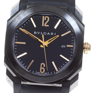 ブルガリ BVLGARI BG041S オクト ウルトラネロ デイト 自動巻き メンズ 箱付き_825110