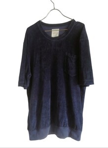 McRitchie パイル地 胸ポケット付き 半袖カットソー Navy SIZE:L イタリア製