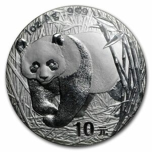 [保証書・カプセル付き] 2002年 (新品) 中国「パンダ」純銀 1オンス 銀貨