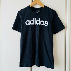 F7614cL adidas アディダス サイズM 半袖Tシャツ ロゴTシャツ ブラック 黒 メンズ スポーツウェア トレーニング スポカジ シンプル 