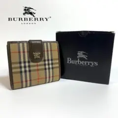 【極美品】Burberry レザー がま口 財布 コンパクトウォレット