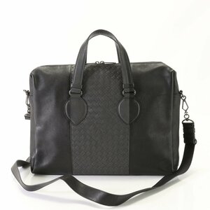 1円■美品■ボッテガヴェネタ■イントレチャート B03592886Z レザー 2WAY ショルダーバッグ 斜め掛け 書類鞄 ブリーフケース ERY AJ15-9