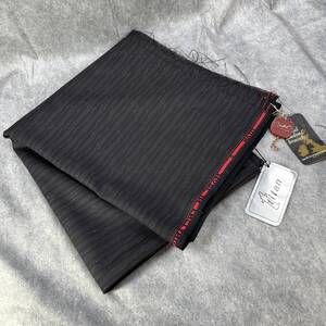 Scabal スキャバル Titan タイタン イギリス製 英国製 ヴィンテージ 70s 高級 服地 布地 ウール 背広 スーツ生地 ブラック系 2.6m(RF-215)