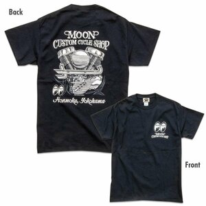 ★ムーンアイズ MOON Custom Cycle Shop パンヘッド Tシャツ - XL 黒 MOONEYES 正規品 デュオグライド FLH1200 鍋 ナックルヘッド