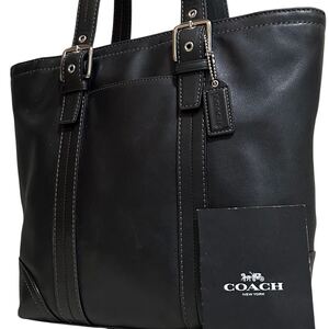 1円～【入手困難品】定価12万円 コーチ COACH トートバッグ ビジネスバッグ ブリーフケース 2way レザー メンズ レディース ブラック 黒 