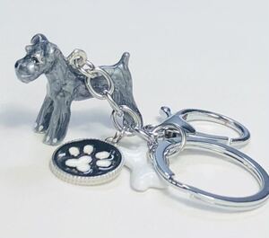 犬 キーホルダー シュナウザー 小型犬 キーホルダー キーリング アクセサリー シルバー かわいい おしゃれ プレゼント