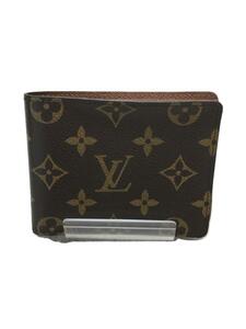 LOUIS VUITTON◆ポルト・フォイユ・ミュルティプル_モノグラム_BRW/PVC/BRW/モノグラム/メンズ//