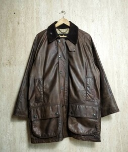 美品　Barbour beaufort　バブアー　 ビューフォートレザー　M　ブラウン　bedale