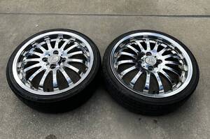 【2本セット ANHELO KLEITOS メッキ アルミ ホイール 16インチ 165/40R16 2021年製ノーマルタイヤ 16×5.5JJ +45 4穴 PCD100 軽四 カスタム