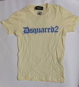 DSQUARED2 ディースクエアード シワ加工　半袖Tシャツ カットソー XSサイズ メンズ 国内正規品　イエロー