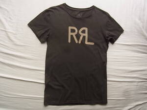 RRL ダブル アール エル ラルフローレン　ロゴプリント入り　ヴィンテージ加工 Tシャツ サイズ S 加工で古着の様に褪せたブラック