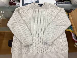 BROOKS BROTHERS FISHERSMENS SWEATER アルッパカウール混紡SIZE L フィッシャーマンズセーター、アランケーブル