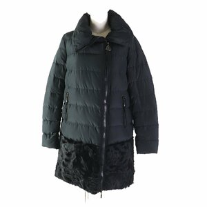 美品◎MONCLER モンクレール GERBILLE ジェルビーユ リアルファー使い ロングダウンコート ブラック 1 レディース