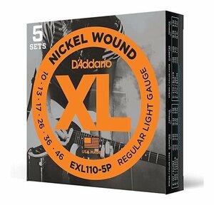 即決◆新品◆送料無料D’Addario EXL110-5P × 1 [10-46] エレキギター弦 5セットパック × 1 /メール便