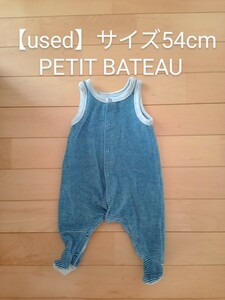 【used】PETIT BATEAU サイズ54cm 1M ロンパース プチバトー 男の子 ベビー おしゃれ 冬 50 60 新生児 