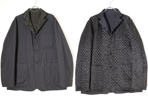 Engineered Garments エンジニアードガーメンツ QUILTED BROOKLINE JACKET ウールストライプ リバーシブルジャケット[MJKA71432]