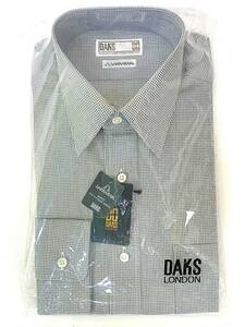 【即決/未使用】 DAKS LONDON ダックス 長袖 シャツ ドレスシャツ チェック ホワイト グレー サイズ38-76 綿100％