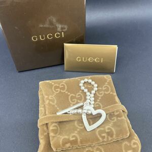 27 GUCCI グッチ シルバー ハート ボールチェーン トグル 925刻印 ブレスレット アクセサリー 