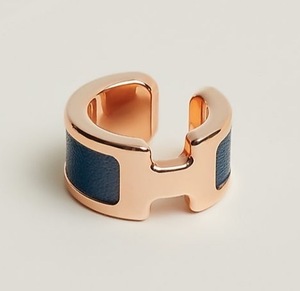 新品 希少 エルメス オランプ イヤーカフ S ブルードプリュス ピンクゴールド 完売Hermes Olympe ear cuff S Bleu De Prusse Rose Gold NEW