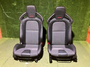 新Y管理74574 H20 RX-8 タイプRS SE3P】★ハーフレザー マツダ純正 RECARO 運転席 助手席 セミバケ 左上ベルトサポート部 テープ補修有り★