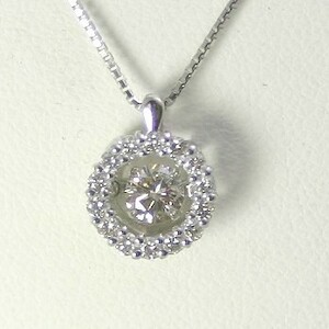 ダンシングストーン ネックレス ダイヤモンド 一粒 プラチナ 0.1ｃｔ 鑑定書付 0.180ct Hカラー SI2クラス VGカット DGL