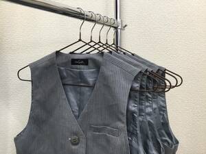 575-A 新品【HINUCK】ベスト 7号 S グレー系 5枚組■ハイナック■事務服■OL■受付■制服■オフィス■ユニフォーム■小さめサイズ