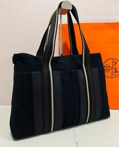 HERMES 超美品 トロカホリゾンタル バッグ ブラック エルメス トート バック