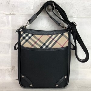 BURBERRY バーバリー ノバチェック×ブラック ショルダーバッグ 肩掛けバッグ クロスボディー LH632024102920