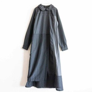 【90S】tricot COMME des GARCONS 【丸襟 パッチワーク ワンピース】ブラック トリコ コムデギャルソン 2306200