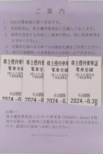 1円～　東武鉄道株主優待乗車証 4枚セット　送料無料！③