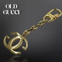 美品 OLD GUCCI VINTAGE キーチェーン チャーム GG ゴールド