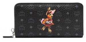 MCM正規店購入★MCM ラビット小銭入れラウンドファスナーブラック☆MYL7AXL32/BK001