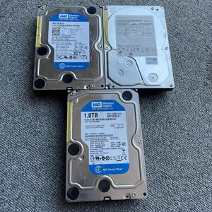 注意判定　3点 3.5インチ HDD 1.0TB WD WesternDigital WD10EALX/2点 使用時間15167H/667H Hitachi HDS721010CLA332/1点　使用 15807H