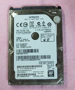 日立 HITACHI 2.5インチ HDD 750GB 使用時間 1,949H