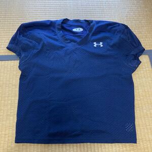 UNDER ARMOUR アメフト ジャージ 紺 MD M メッシュ 無地 ショルダー 練習用