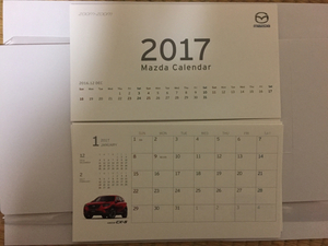 MAZDA 2017 卓上カレンダー (フォト) 4送料無料