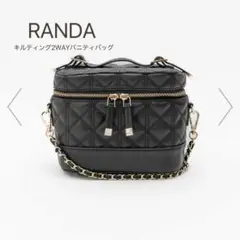 RANDA キルティング2WAYバニティバッグ BLACK