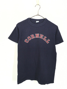 レディース 古着 80s USA製 Champion 「CORNELL」 アーチ プリント 100％コットン Tシャツ S 古着