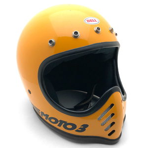 送料無料 BELL MOTO3 YELLOW 56cm/ベルモト3黄色イエロービンテージヘルメットオフロードフルフェイスvmxモト3スターstarmoto470sシェル