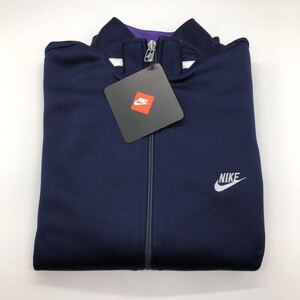 【M】90s Dead Stock NIKE TrackTop Navy 90年代 デッドストック ナイキ トラックトップ ジャケット ジャージ ネイビー 銀タグ 日本製 T418