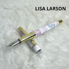 LISA LARSON リサラーソン 万年筆 猫模様 ゴールド