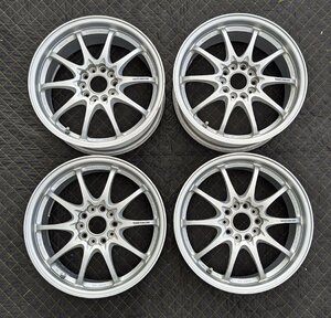 RAYS VOLK RACING CE28 17インチ 7.5J ＋43 5穴 PCD114.3 チタシルバー 4本セット 軽量 アルミ鍛造ホイール 超美品 DC5 EP3 CL7 CL1 希少色